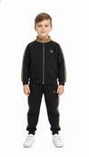 Kids Premium Tracksuit – Black & Brown