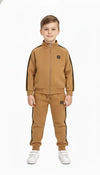 Kids Premium Tracksuit – Black & Brown