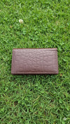 Premium Brown Long Leather Wallet for Men – Crocodile Texture Finish