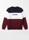 Men’s Color-Block Fleece Sweatshirt Navy, White & Maroon | Winter Casual Wear