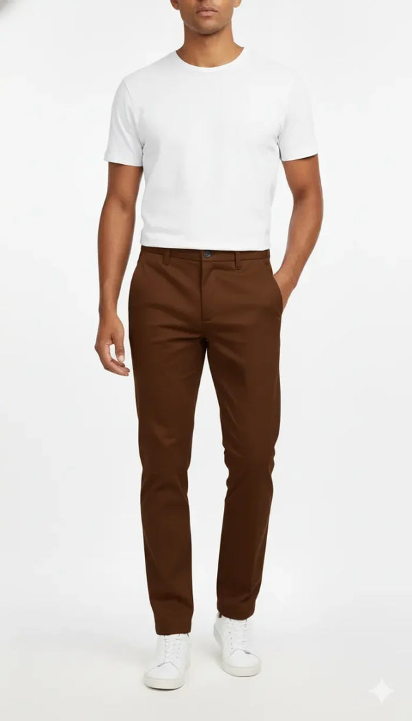 Men’s Classic Straight-Fit Casual Pant – Premium Soft Fabric